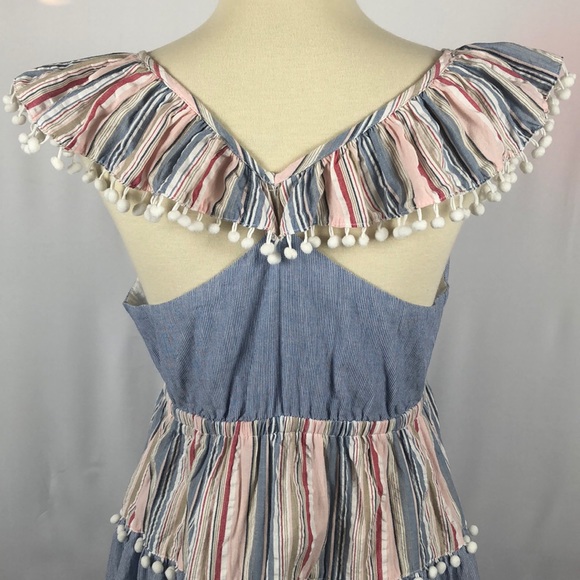 Romeo + Juliet Couture Cute Blue and White Ruffle Fringe Dress - Size Small - Picture 8 of 14